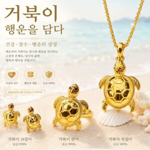 장수와 행운의 상징 거북이 순금세트